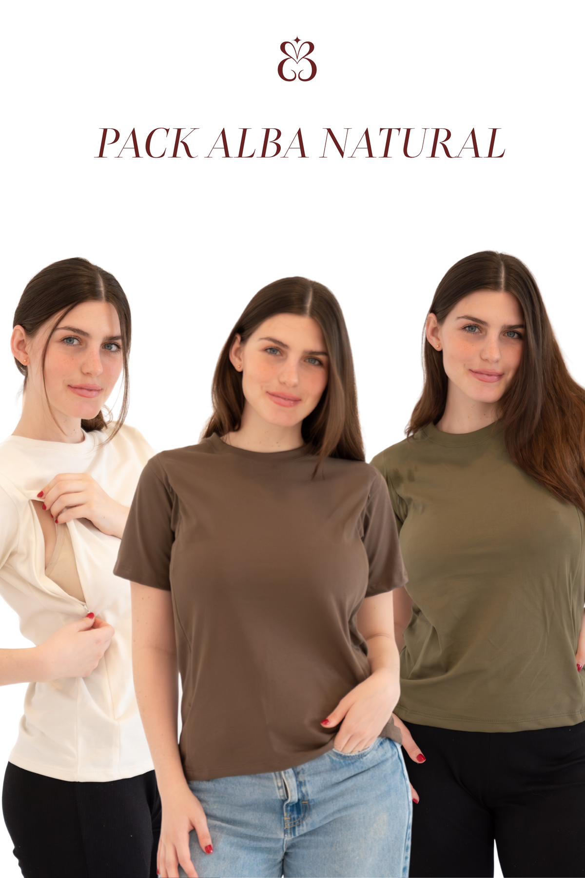 PACK DE 3 POLOS ALBA DE ALGODÓN – NATURAL