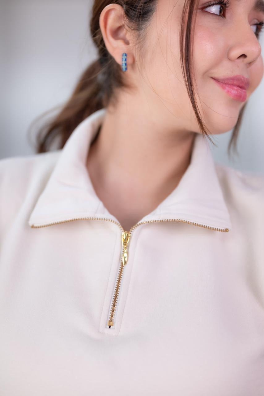 POLERA DE ALGODÓN EMBARAZO & LACTANCIA AMELIE- BEIGE