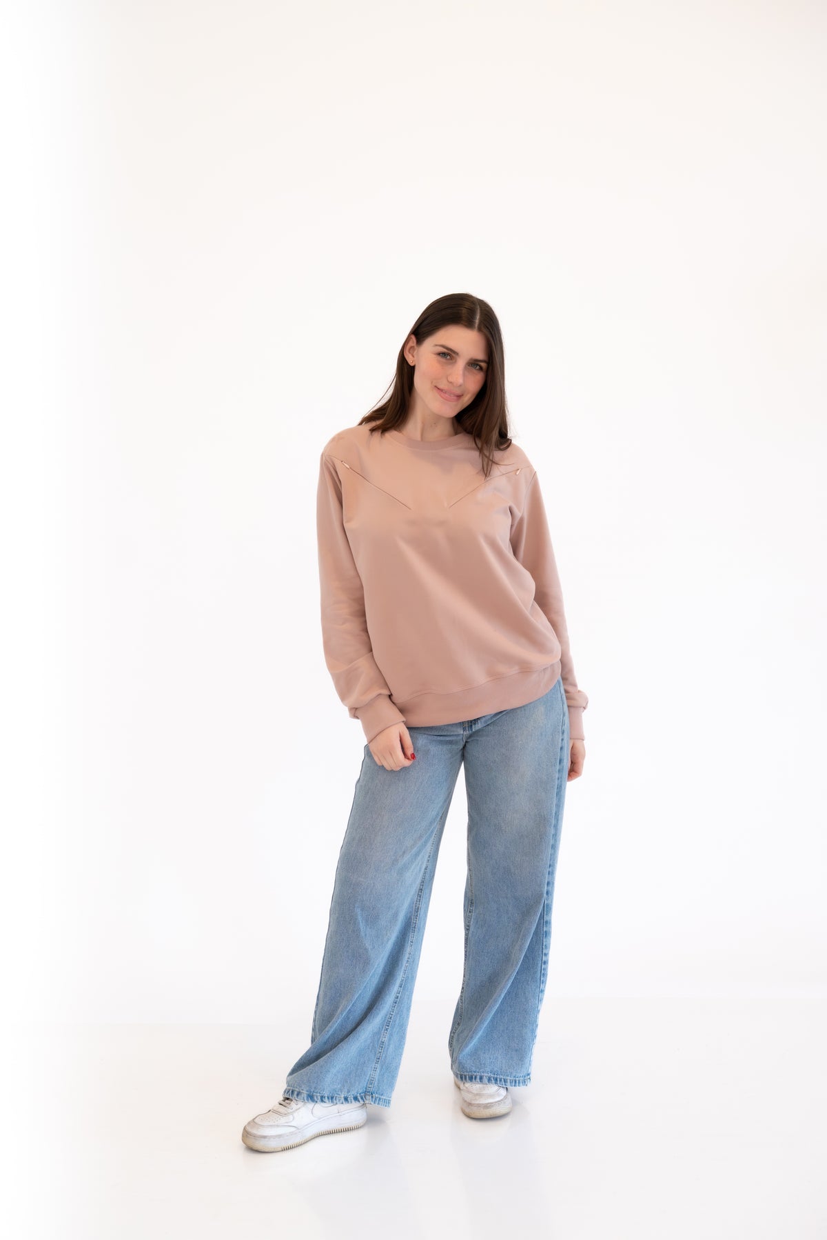 POLERA DE ALGODÓN EMBARAZO & LACTANCIA OLIVIA - PALO ROSA