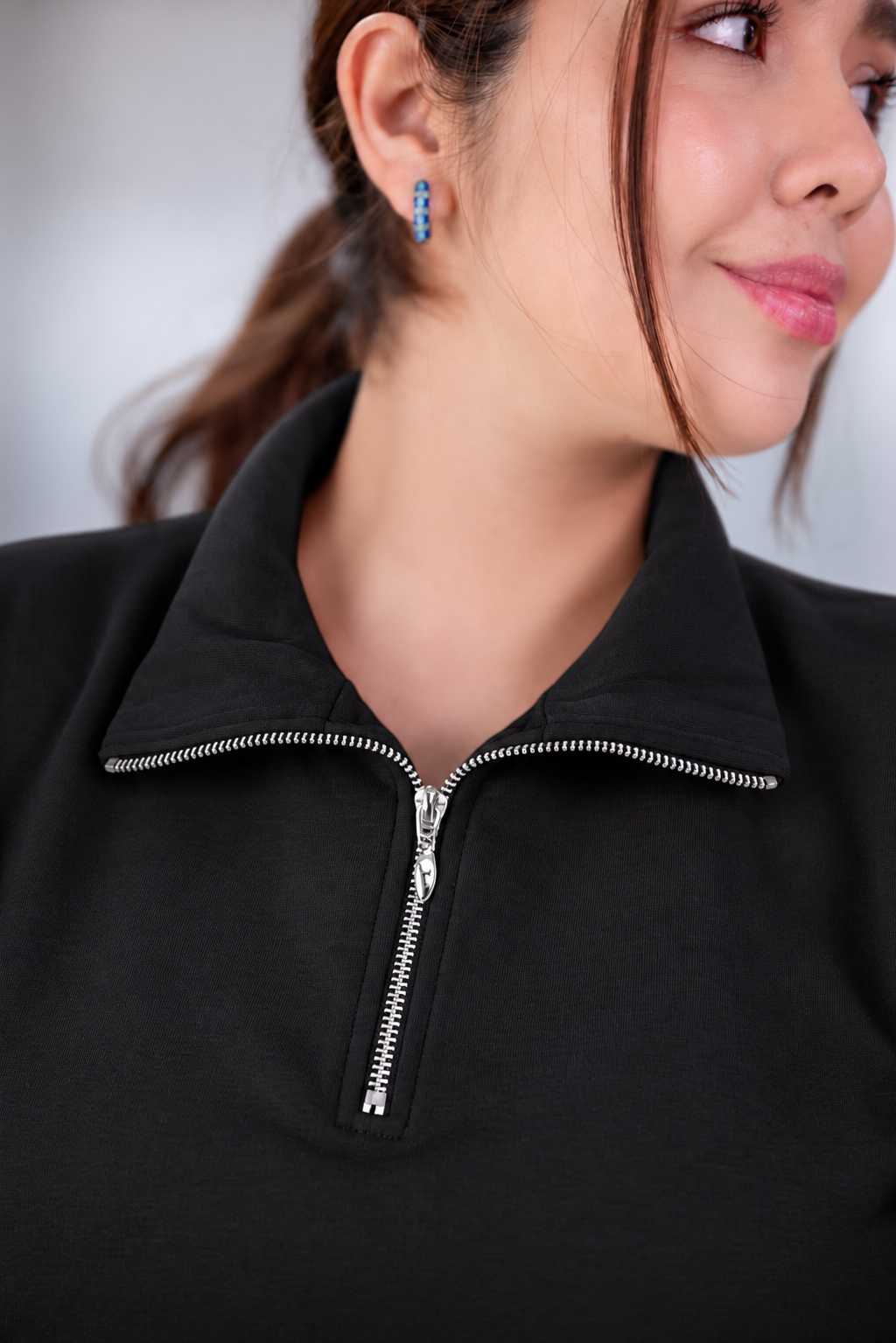 POLERA DE ALGODÓN EMBARAZO & LACTANCIA AMELIE- NEGRO